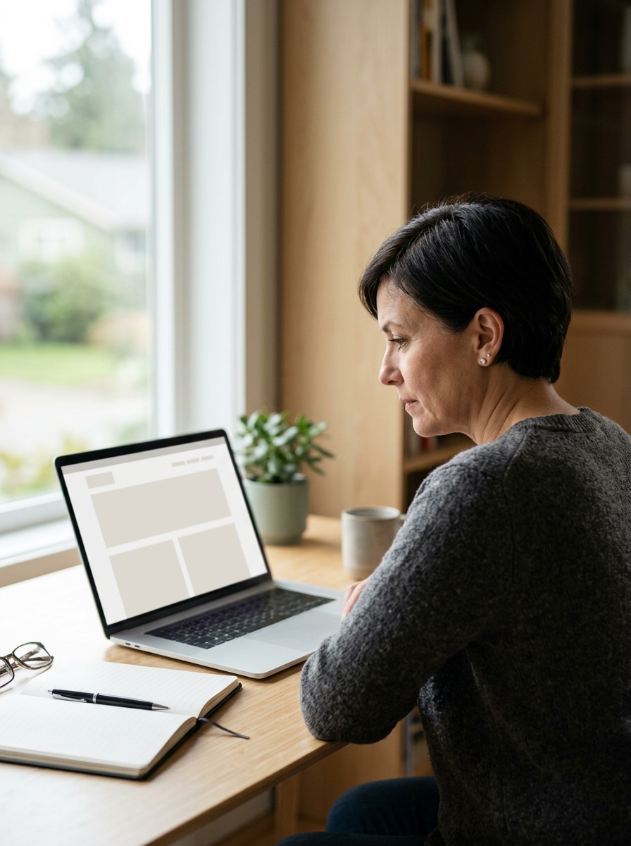 A British Columbian reviewing healthcare information