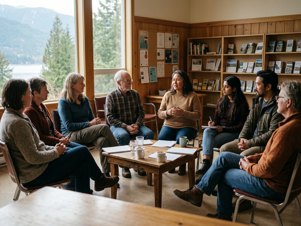 People discussing healthcare in their community
