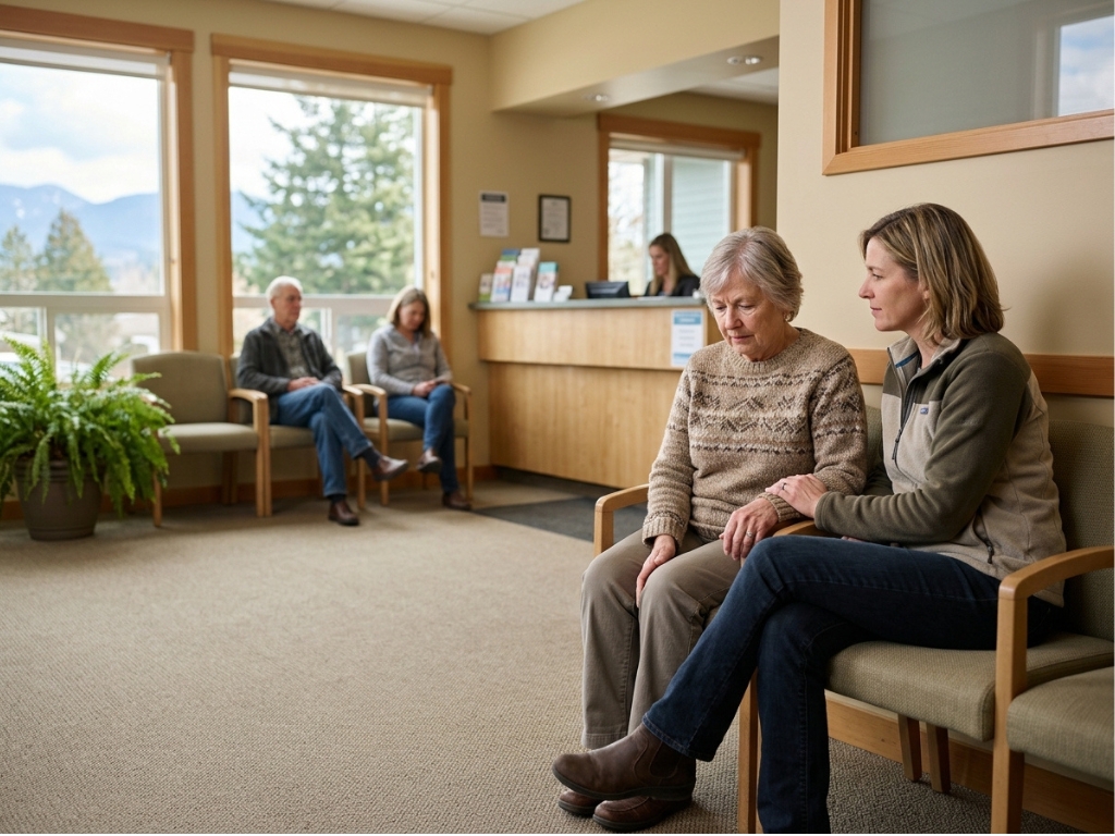 A patient and family waiting for healthcare